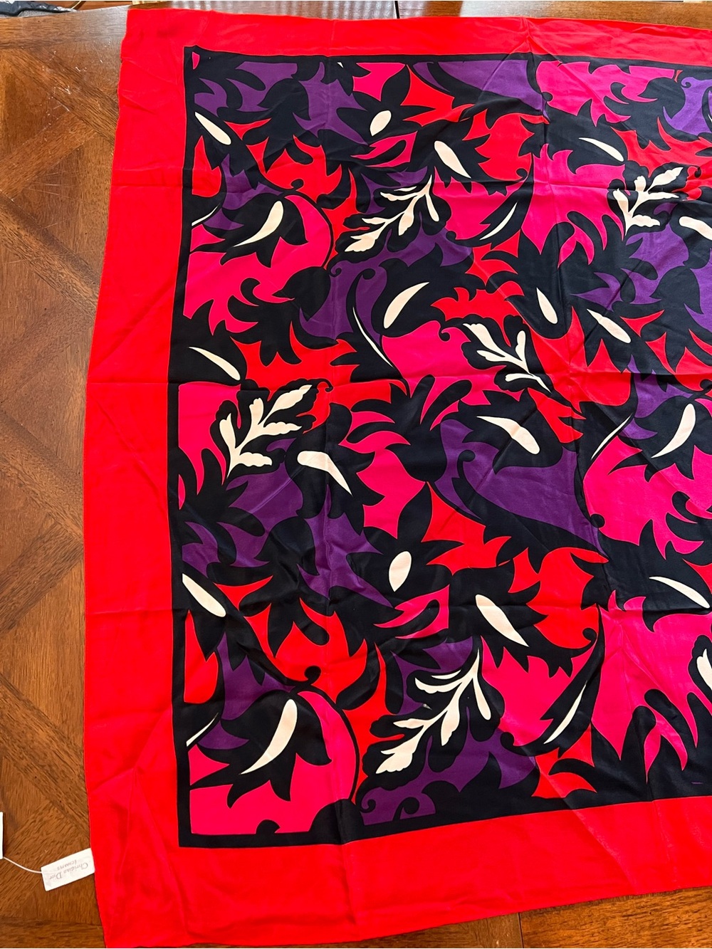 Vintage Christian Dior Multicolor Floral 100% Silk Scarf Japan New W/O Tag Nice! - Picture 5 of 12